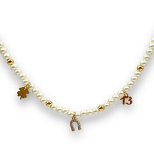 Bracciale della fortuna gold con perle