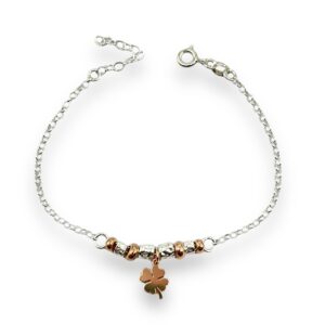 Bracciale pepite e quadrifoglio