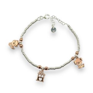 Bracciale Rondelle e charms ramati