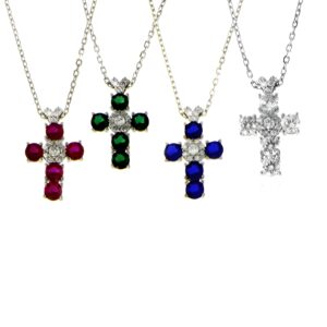 Collana croce con zirconi