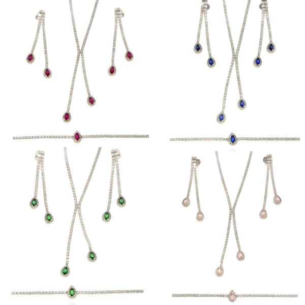 Completo bracciale e orecchini tennis intrecciati