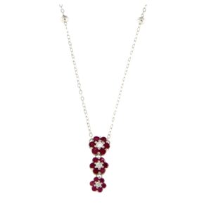 Collana fiori zirconati