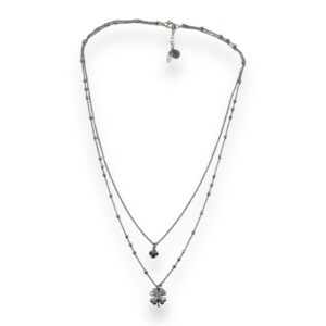 Collana doppio giro quadrifoglio