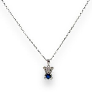 Collana con orsetto e cuore zirconato