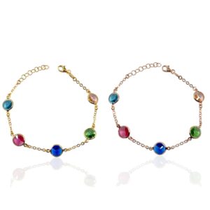 Bracciale con zirconi colorati