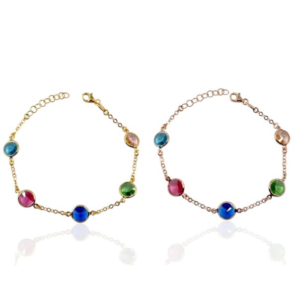 Bracciale con zirconi colorati