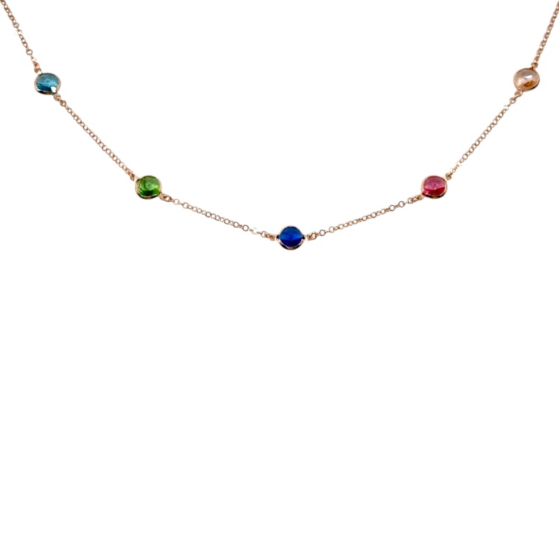 Collana con zirconi colorati