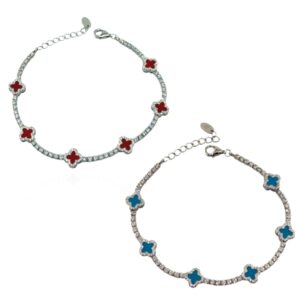 Bracciale Tennis con quadrifogli
