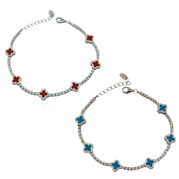 Bracciale Tennis con quadrifogli
