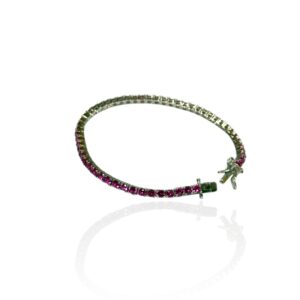 Bracciale Tennis con zirconi fucsia 2,5 mm