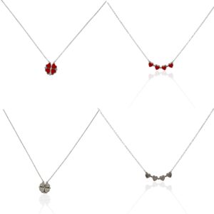 Collana cuore  qudrifoglio trasformabile