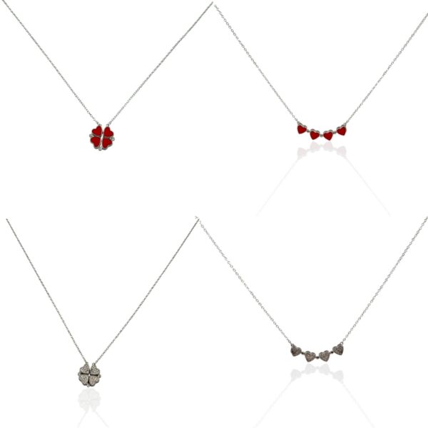 Collana cuore  qudrifoglio trasformabile