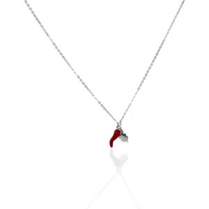 Collana con corno e quadrifoglio Acquisti