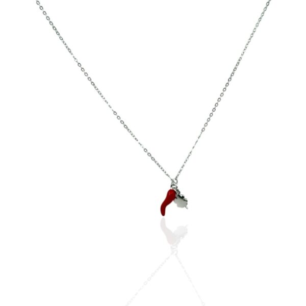 Collana con corno e quadrifoglio Acquisti