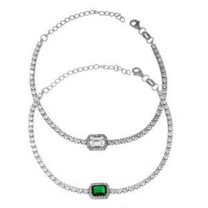 Tennis con zircone rettangolare