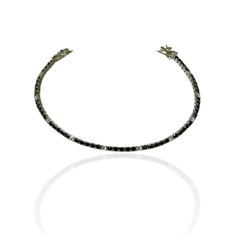 Bracciale tennis nero e bianco