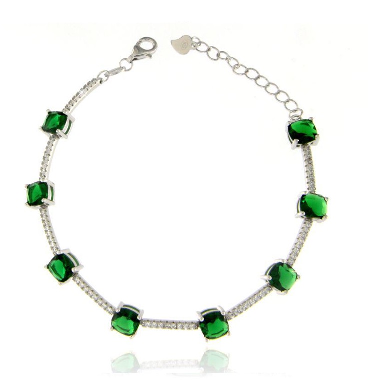 Bracciale con zirconi verdi