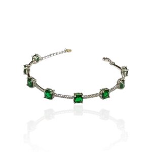 Bracciale con zirconi verdi
