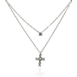 Collana croce e zircone