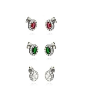 Orecchini ovali con zirconi