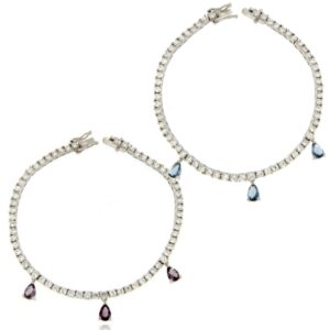 Bracciale tennis goccia pendente