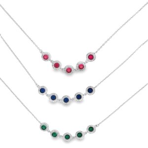 Collana 5 zirconi tondi