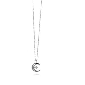 Collana con luna e zircone
