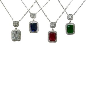 Collana zircone rettangolare