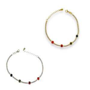 Bracciale tennis con zirconi multicolor
