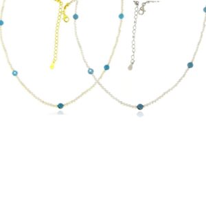 Collana perline e argento