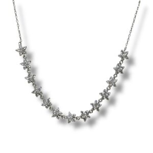 Collana fiori zirconati