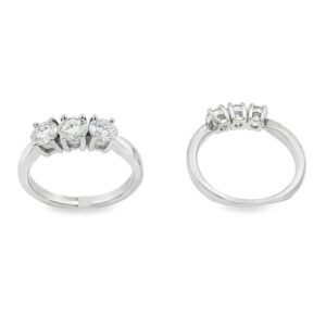 Anello trilogy moissanite 5mm