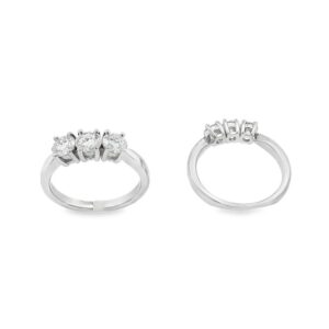 Anello trilogy moissanite 4 mm