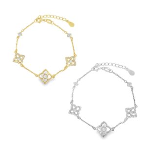 Bracciale madreperla e fiori