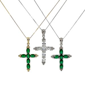 Collana croce zirconi