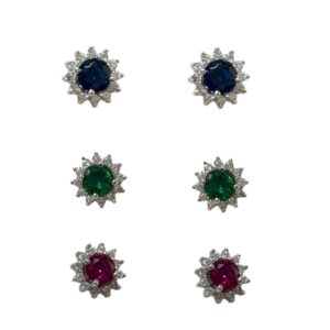 Orecchini ovali con cornice di zirconi