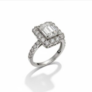 Anello moissanite baguette