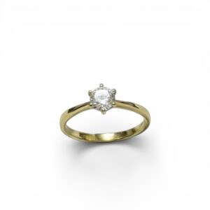 Anello solitario dorato