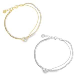 Bracciale tennis e filo con punto luce