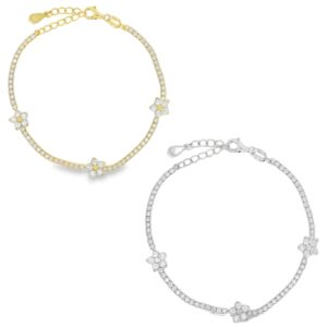 Bracciale Tennis con 3 fiori