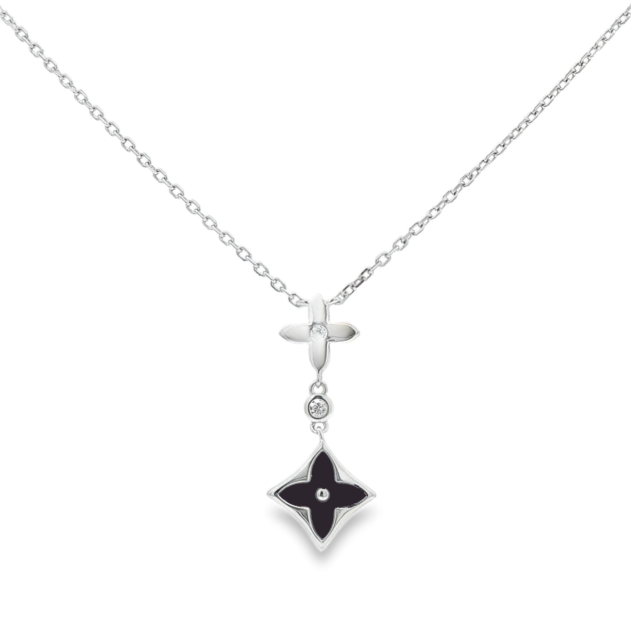 Collana Fantasy con fiori con zirconi