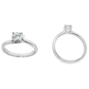 Anello solitario moissanite