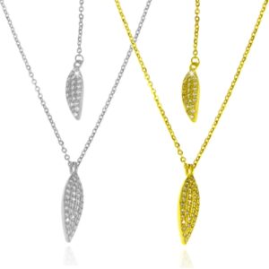 Collana saliscendi con doppia foglia