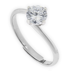 Anello solitario valentino 5,5 mm regolabile