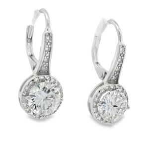 Orecchini a monachella con moissanite da 7mm