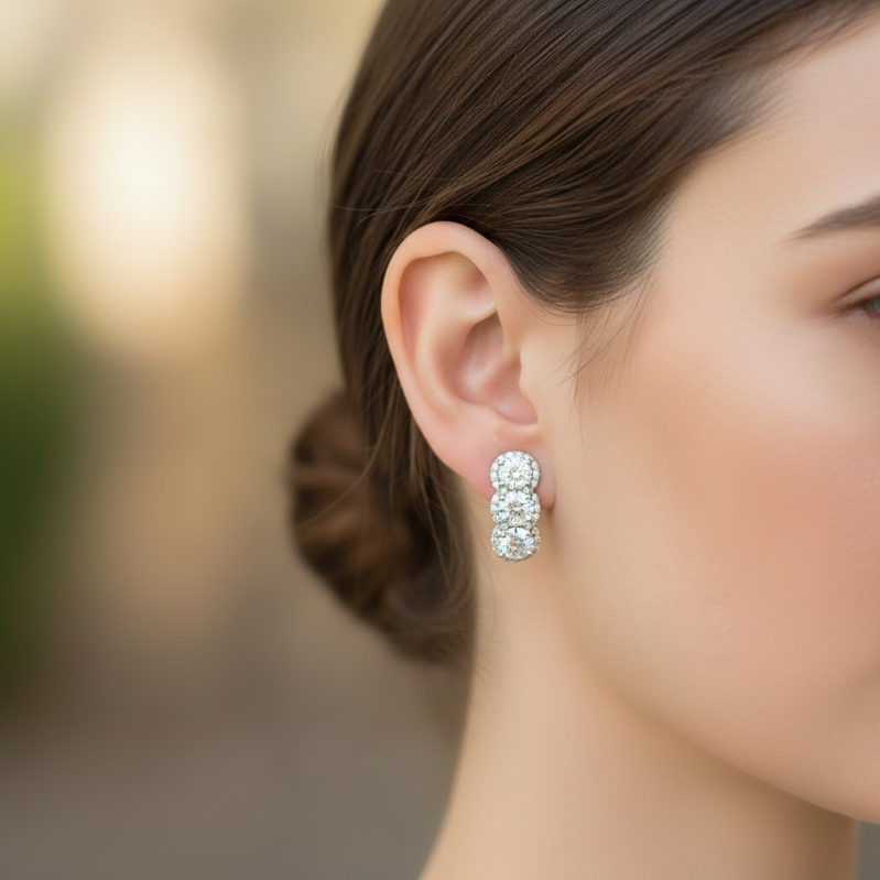 Orecchini trilogy moissanite