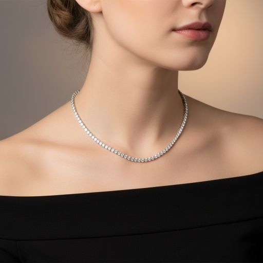 Collana tennis in moissanite da 2 mm