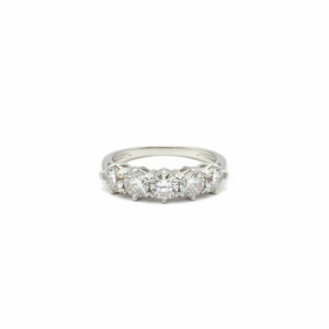 Anello in moissanite da 5 pietre