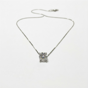 Collana punto luce moissanite 6 mm