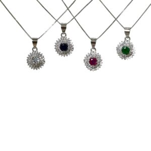 Collana zircone centrale colorato